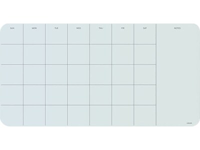 U Brands Cubicle/Wall Tempered Glass Dry-Erase Whiteboard, 2' x 1' (2341U00-01)
