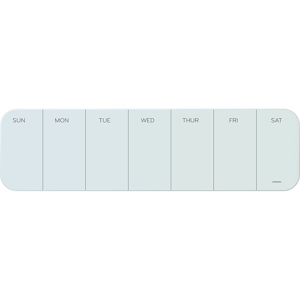 U Brands Cubicle Tempered Glass Dry-Erase Whiteboard, 1.7 x 0.4 (2342U00-01)