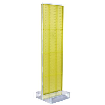 Two-Sided Pegboard Floor Display on Studio Base: Panel Size: 16"W x 60"H, Yellow (700770-YEL)