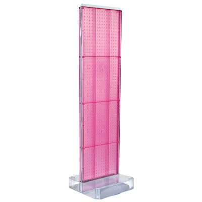 Two-Sided Pegboard Floor Display on Studio Base: Panel Size: 16W x 60H, Pink (700770-PNK)