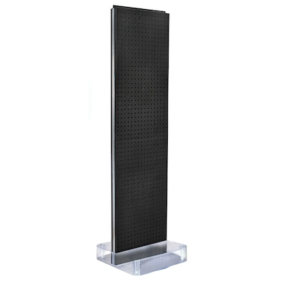 Two-Sided Pegboard Floor Display on Studio Base: Panel Size: 16W x 60H, Black (700770-BLK)