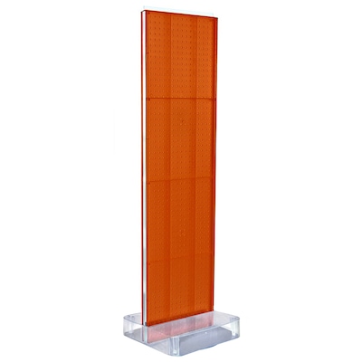 Two-Sided Pegboard Floor Display on Studio Base: Panel Size: 16W x 60H, Orange (700770-ORG)