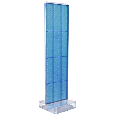 Two-Sided Pegboard Floor Display on Studio Base: Panel Size: 16W x 60H, Blue (700770-BLU)