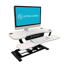 VersaDesk Power Pro Corner - 36 Electric Height Adjustable Standing Desk Riser, Black/White (SP7713