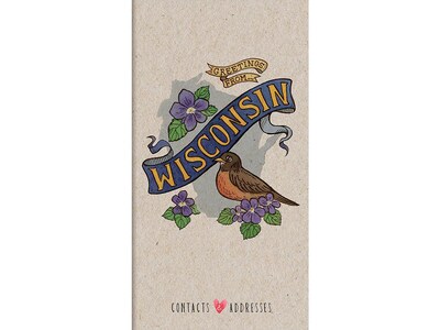 Undated TF Publishing Wisconsin 3.5 x 6.5 Paperboard Phone/Address Book, Multicolor, Each (99-WISCAB)