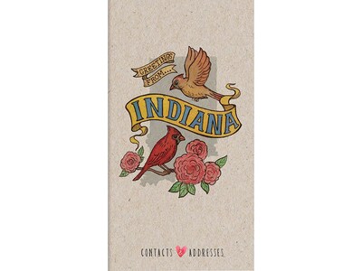 Undated TF Publishing Indiana 3.5 x 6.5 Paperboard Phone/Address Book, Multicolor, Each (99-INDYAB