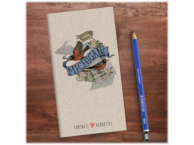 Undated TF Publishing Michigan 3.5" x 6.5" Paperboard Phone/Address Book, Multicolor, Each (99-MICHAB)