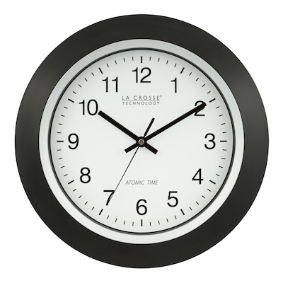 La Crosse Technology 13.5 Inch Analog Atomic Black Wall clock (404-1236)