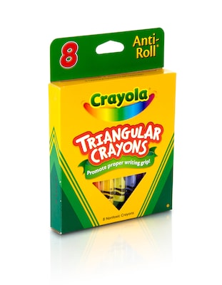 Crayola Triangular Crayons, Assorted Colors, 8/Box (52-4008)