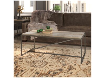 Bush Furniture Refinery 47.99" x 24.02" Coffee Table, Rustic Gray/Charred Brown (RFT148RG-03)