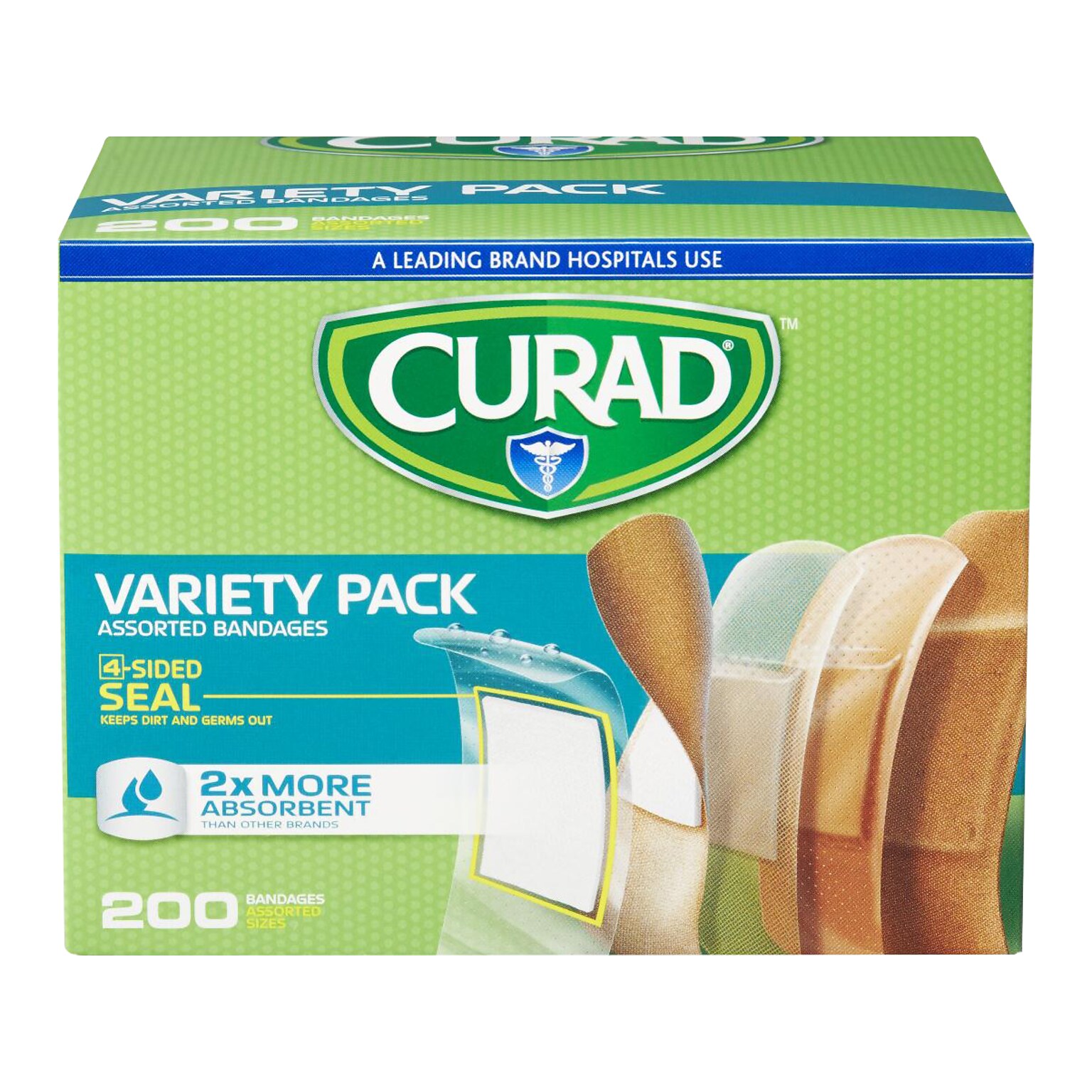 Curad Variety Pack Assorted Adhesive Bandages, 200/Pack (CUR0800RB)