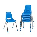 Factory Direct Partners Plastic School Chair, Blue (10367-BL)