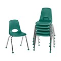 Factory Direct Partners Stack Plastic School Chair, Green (10367-GN)