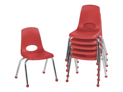 Factory Direct Partners Plastic School Chair, Red (10363-RD)