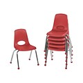 Factory Direct Partners Plastic School Chair, Red (10363-RD)