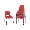 Factory Direct Partners Plastic School Chair, Red (10359-RD)