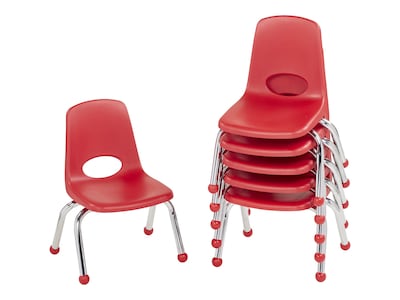 Factory Direct Partners Plastic School Chair, Red (10355-RD)