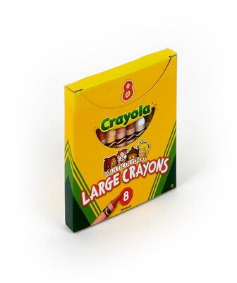 Crayola Large Multicultural Crayons, Assorted Colors, 8/Box (52-080W)