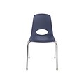 Factory Direct Partners Stack Plastic School Chairs, Navy (10371-NV)