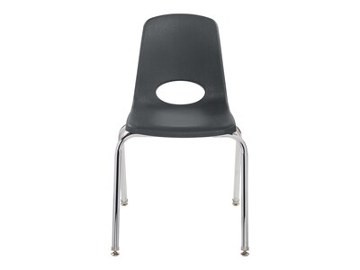 Factory Direct Partners Stack Plastic School Chairs, Black (10371-BK)
