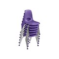 Factory Direct Partners Stack Plastic School Chair, Purple (10363-PU)