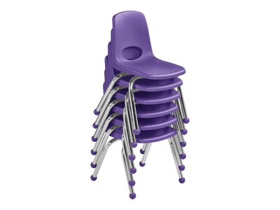 Factory Direct Partners Stack Plastic School Chair, Purple (10359-PU)