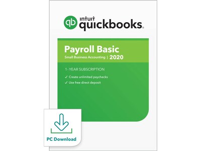 Intuit QuickBooks Desktop Payroll Basic for 1 User, Windows, Download (0607096)
