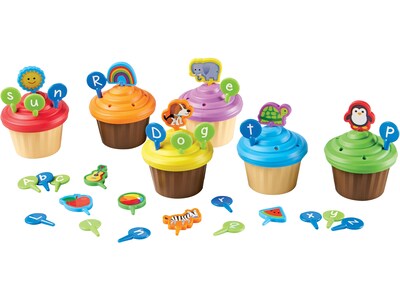 Learning Resources ABC Party Toppers, Assorted Colors, 64 Pieces/Set (LER6804)