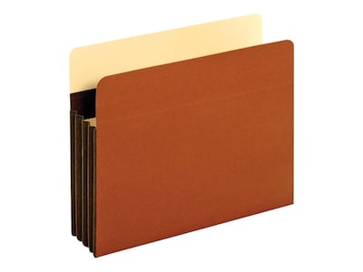 Pendaflex Heavy Duty Reinforced File Pockets, 3.5 Expansion, Letter Size, Redrope, Brown, 10/Box (C