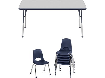 Factory Direct Partners Activity 60 Rectangular Table Gray/Navy (10300-GYNV)