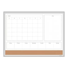 U Brands 4N1 Magnetic Cork & Dry-Erase Calendar Whiteboard, Aluminum Frame, 2 x 1.5 (3890U00-01)