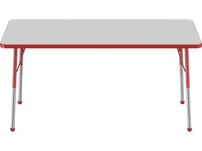 Factory Direct Partners Activity 60 Rectangular Table Gray/Red (10024-GYRD)