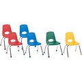 Factory Direct Partners Stack Plastic School Chair, Assorted Colors (10361-AS)