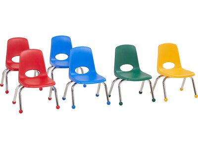 Factory Direct Partners Stack Plastic School Chair, Assorted Colors (10357-AS)