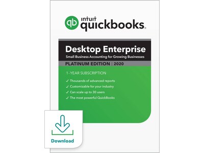 Intuit QuickBooks Desktop Enterprise Platinum 2020 for 5 Users, Windows, Download (0607060)