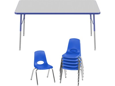 Factory Direct Partners Activity 60 Rectangular Table Gray/Blue (10304-GYBL)