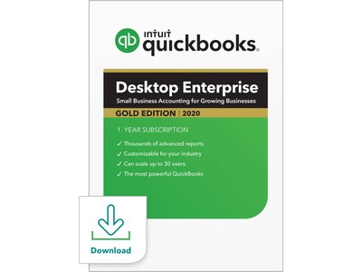 Intuit QuickBooks Desktop Enterprise 2020 for 2 Users, Windows, Download (0607019)