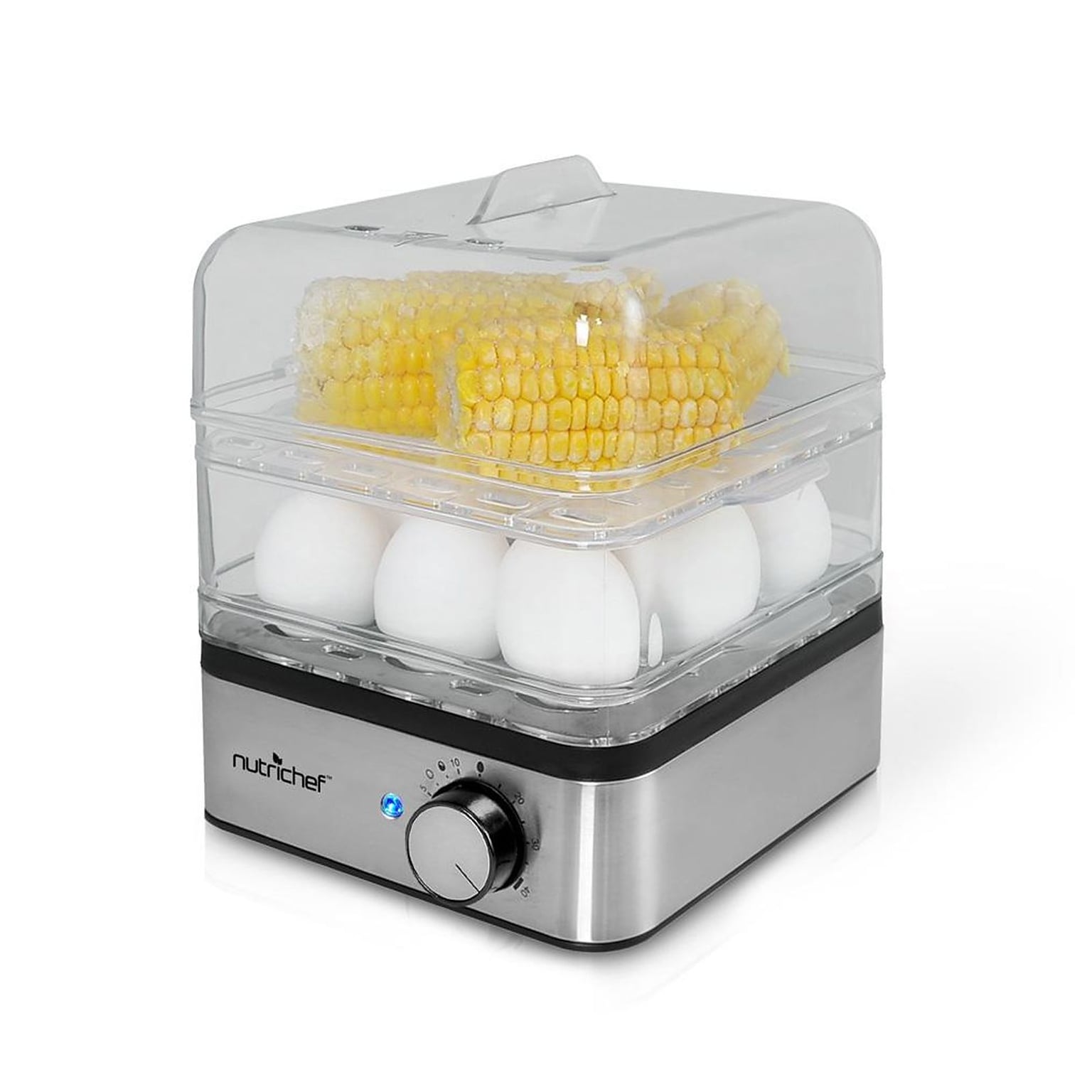 Nutrichef Electronic Food Steamer & Egg Cooker Clear (PKEC12)