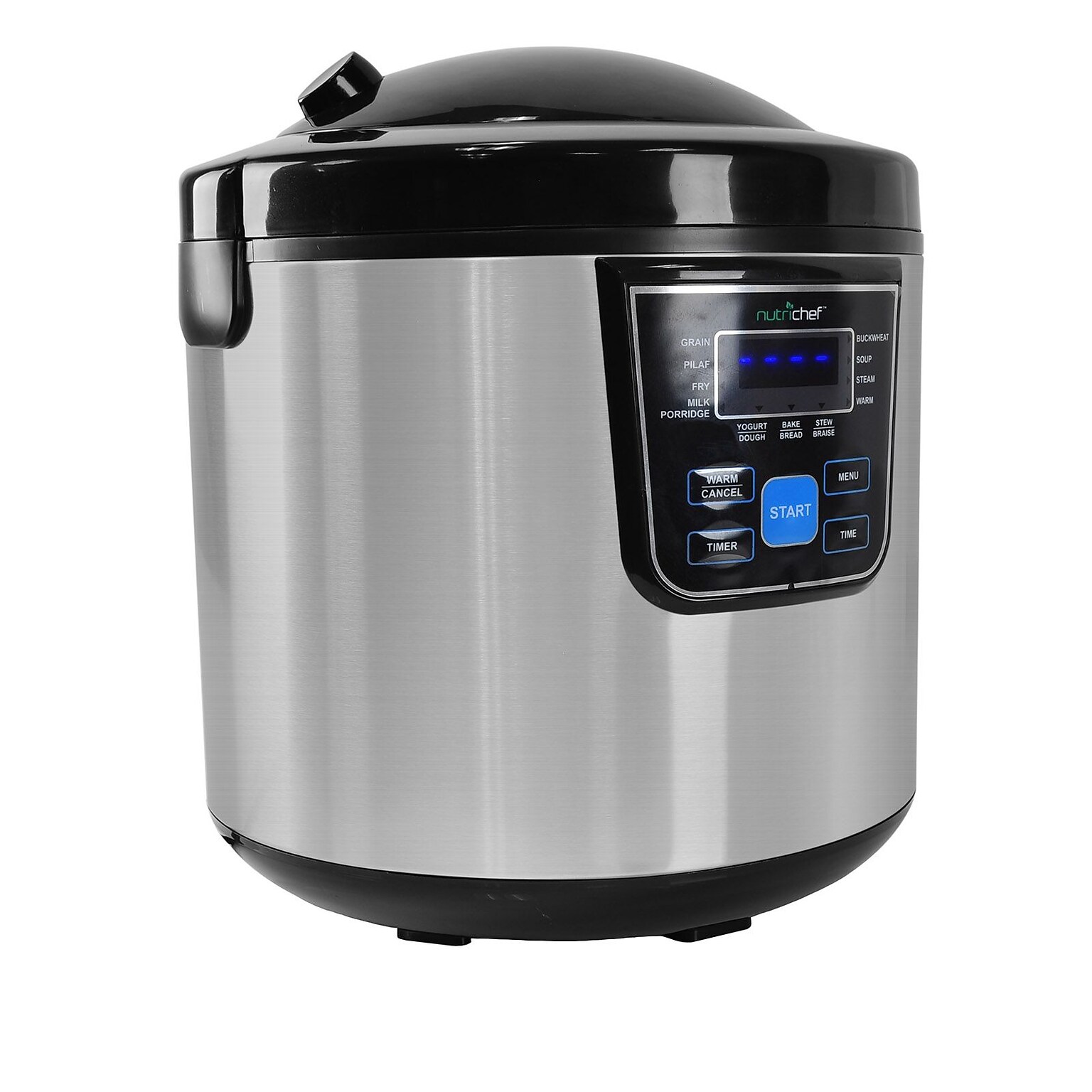 Nutrichef 6+ Qts. Multifunction Slow Cooker and Steamer, Silver (PKMRC46)