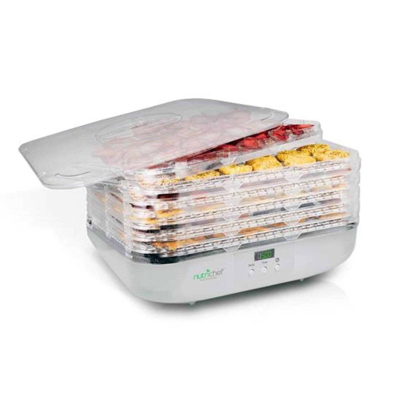 Nutrichef Electric Food Dehydrator / Digital  Food Preserver, Clear (PKFD16)