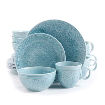 Gibson Alemany 16pc Dinnerware Set - Aqua 93597347M