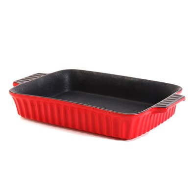 Gibson Crock Pot Brand 10 x 7.5 Ribbed Casserole Red 93597312M