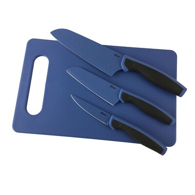 Oster 4pc Cutlery Cutting Board Knife Set in Charcoal (93597264M)