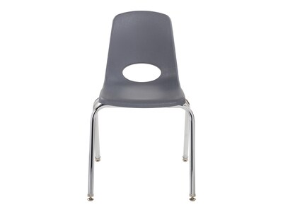 Factory Direct Partners Stack Plastic School Chair, Gray (10371-GY)