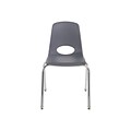 Factory Direct Partners Stack Plastic School Chair, Gray (10371-GY)