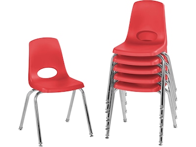 Factory Direct Partners Stack Plastic School Chair, Red (10368-RD)