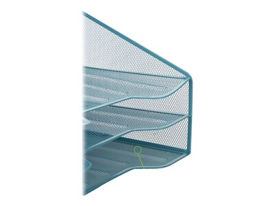 Mind Reader 5-Compartment Wire Mesh File Organizer, Turquoise (MESHBOX5-TUR)