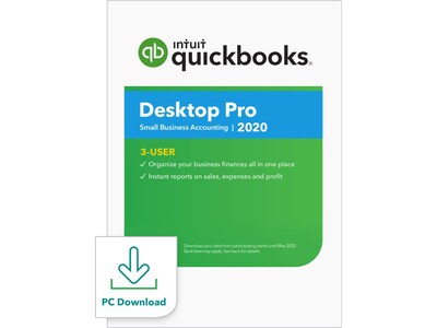 Intuit QuickBooks Desktop Pro 2020 for 3 Users, Windows, Download (0607079)