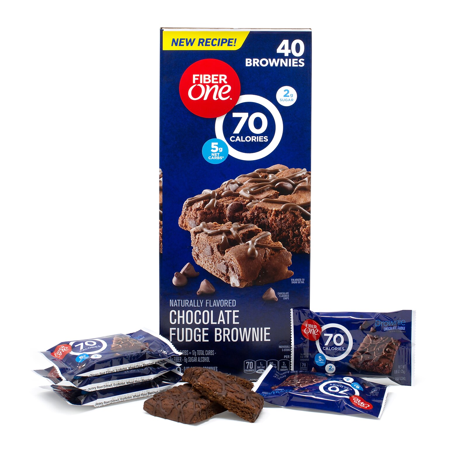 Fiber One Brownies, Chocolate Fudge, 0.88 Oz., 40 Count (220-00454)