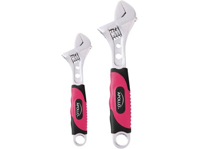 Apollo Tools Adjustable Wrenches, Pink, 2/Set (DT5007P)